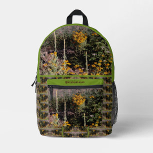 Wildflowers Mullein Daisies Painting Personalised Printed Backpack