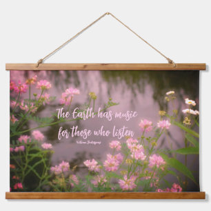 Wildflowers Near Brook Earth Inspirational Hanging Tapestry