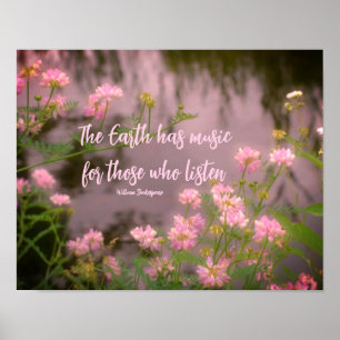 Wildflowers Near Brook Earth Music Inspirational  Poster