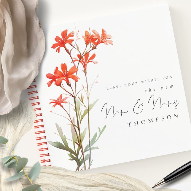 Wildflowers New Mr Mrs Name Wedding Guest Book (Creator Uploaded)