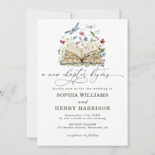 Wildflowers news chapter Modern QR Code wedding Invitation