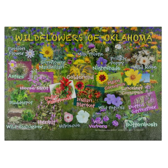 Wildflowers of Oklahoma poster20 cutting board (Front)