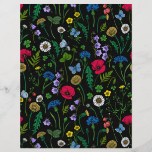 Wildflowers on black