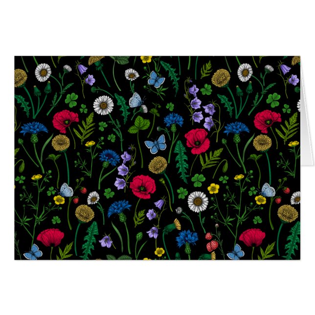 Wildflowers on black (Front Horizontal)