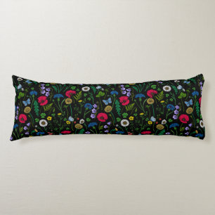 Wildflowers on black body cushion