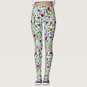 Wildflowers on black leggings