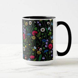 Wildflowers on black mug