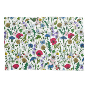 Wildflowers on black pillow case