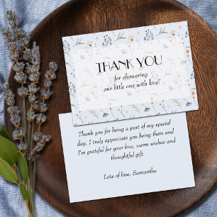 Wildflowers on Blue Boy Baby Shower Thank You Card