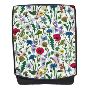 Wildflowers on off white backpack