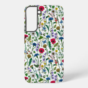 Wildflowers on off white samsung galaxy case