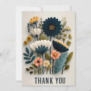 Wildflowers on Textured Paper Thank You Card