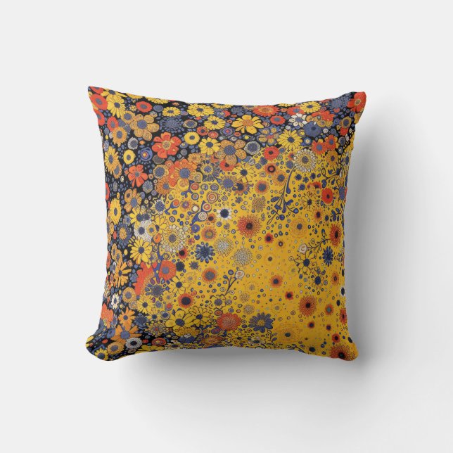 Wildflowers on Yellow Background  Cushion (Front)
