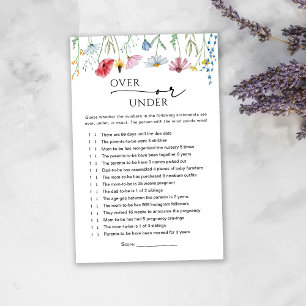 Wildflowers Over or Under Baby Game