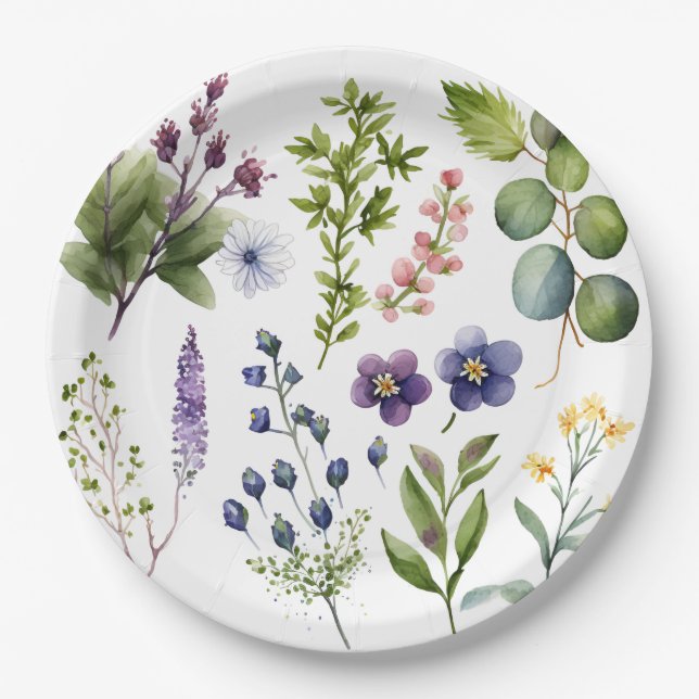 Wildflowers Paper Plate (Front)