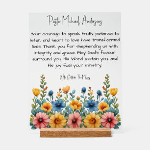 Wildflowers Pastor Appreciation Acrylic Sign 