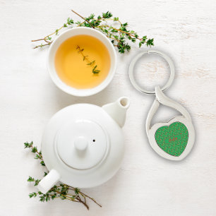 Wildflowers pattern name green Metal Keychain