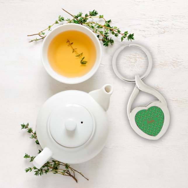 Wildflowers pattern name green Metal Keychain (Creator Uploaded)