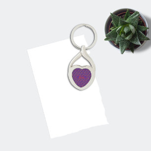Wildflowers pattern name purple Metal Keychain