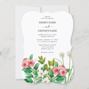 Wildflowers Periwinkle Watercolor Wedding Invitation