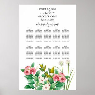 Wildflowers Periwinkle Wedding Seating Chart