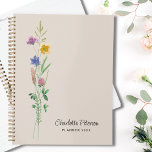 Wildflowers Personalised Planner<br><div class="desc">This floral planner features delicate watercolor wildflowers on a soft beige background. 
Easily customisable with your name and year.
Use the Design Tool to change the text size,  style,  or colour.
Girly and feminine this design is perfect for home,  business,  school,  and college.
Original Watercolor © Michele Davies.</div>