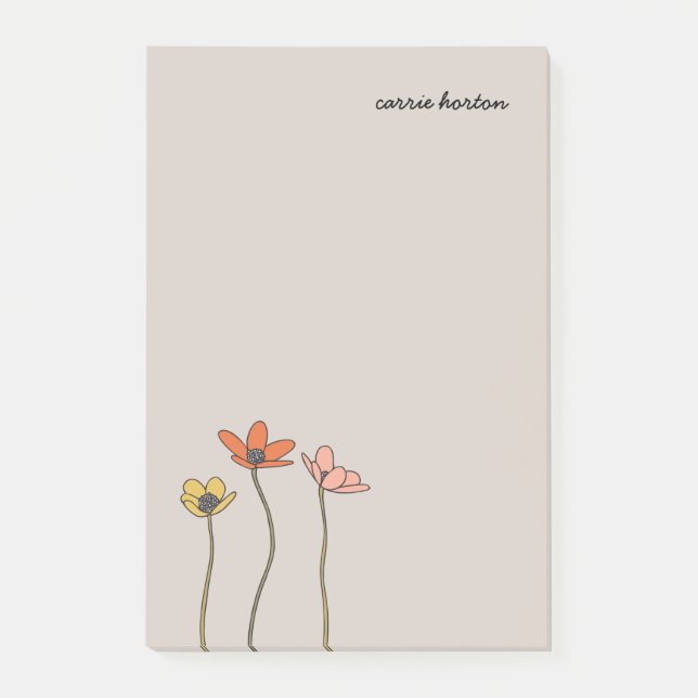 Wildflowers Personalised Post-It Notepad (Front)