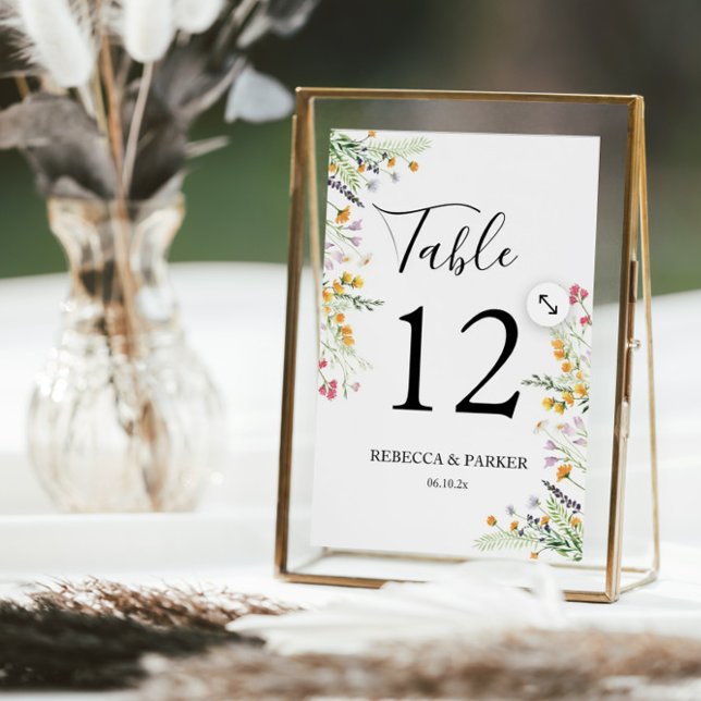 Wildflowers personalised Wedding Table Number (Creator Uploaded)