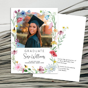 Wildflowers Photo Graduation Announcement