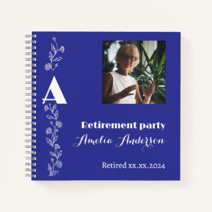 Wildflowers photo retirement blue guest book