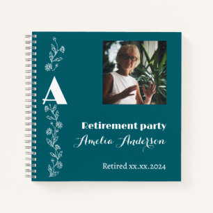 Wildflowers  photo retirement turquoise guest book