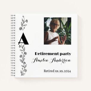 Wildflowers  photo retirement white guest book