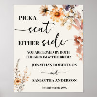 Wildflowers Pick Seat Either Side Wedding Ceremony