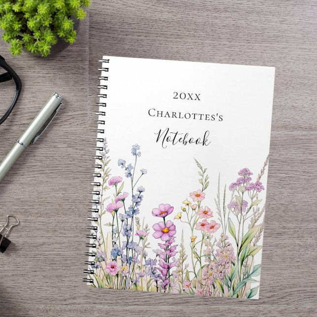 Wildflowers pink purple blue notebook (Creator Uploaded)
