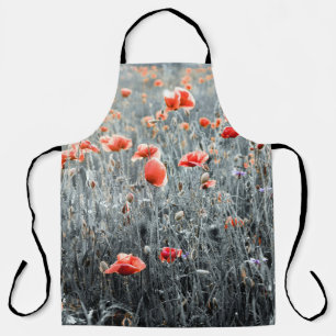 Wildflowers poppies apron