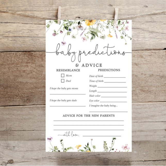 Wildflowers purple Baby predictions advice card (Creator Uploaded)