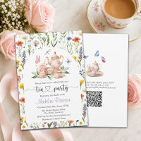 Wildflowers QR Code Tea Party Bridal Shower 