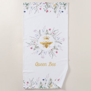 wildflowers  queen bee beach towel