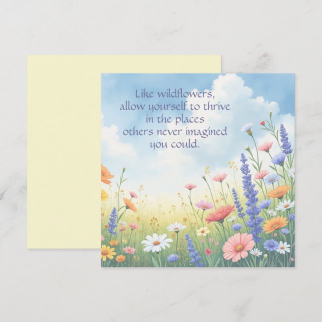 Wildflowers & Quote 	 Card (Front/Back)
