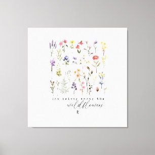 Wildflowers Quote Sublimation Watercolor Canvas Print
