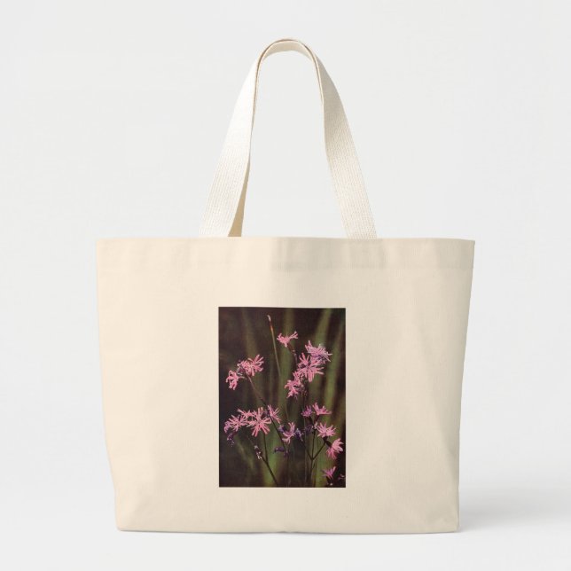 Wildflowers: Ragged Robin Large Tote Bag (Front)
