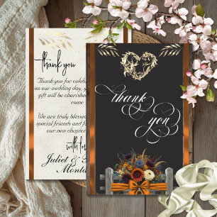 Wildflowers & Ribbon - Copper Thank You Card