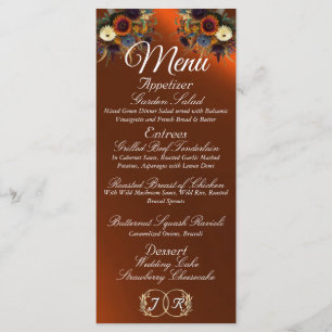 Wildflowers & Ribbon - Copper Wedding Menu