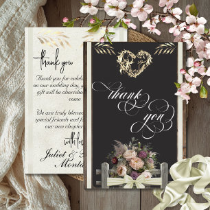 Wildflowers & Ribbon - Cream Thank You Card