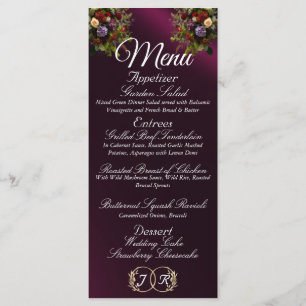 Wildflowers & Ribbon - Purple Wedding Menu