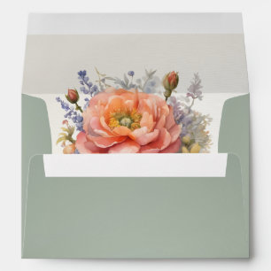 Wildflowers & Ribbon - Sage Envelope