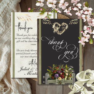 Wildflowers & Ribbon - Sage Thank You Card