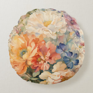 wildflowers round pillow