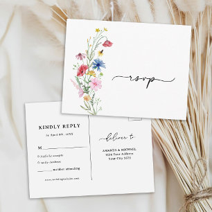 Wildflowers RSVP Wedding Postcard