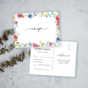 Wildflowers RSVP Wedding Postcard